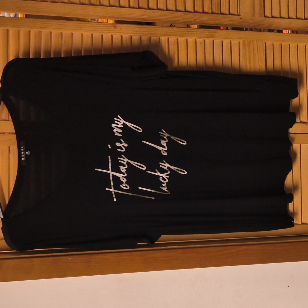 Rebel Black Today is My Lucky Day T- Shirt